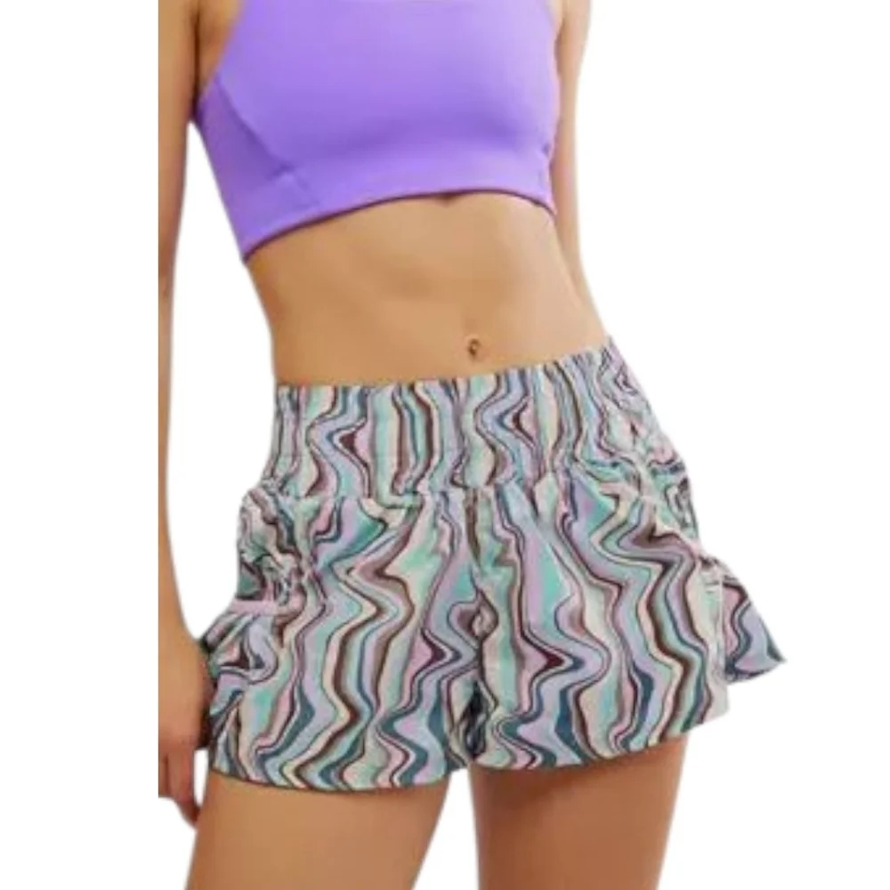 Free People Movement By Free People Get Your Flirt On Printed Shorts•L•NWOT - Picture 5 of 9